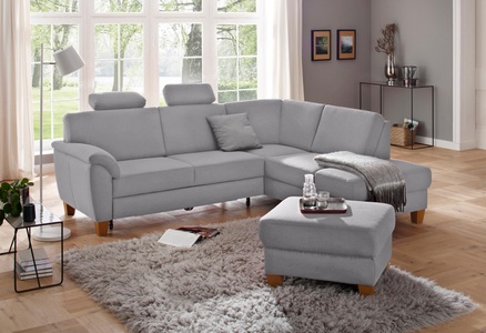 Home affaire Ecksofa »Alta«, mit Federkern und Kontrastnaht, Füsse Buche eichefarben