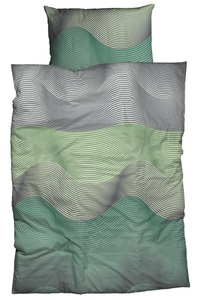 No Name, Bettwäsche mit wellenartigem Streifenmuster, grün, 200x210 cm, Nobilium Bettbezug »Corin, 100 % Baumwoll-Satin«, (1 St.)