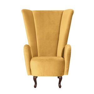 MAX WINZER, Max Winzer® Ohrensessel »Anastasia«, mit geschwungenen Holzfüssen, Hochlehner, Max Winzer® Ohrensessel »Anastasia Designsessel, extravaganter Hochlehnsessel, trendige Farben«, elegantes Highlight im Wohnzimmer, mit geschwungenen Holzfüssen