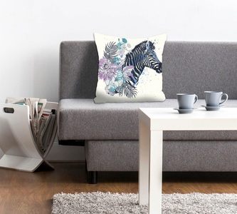 queence Dekokissen »Vesna«, (1 St.), mit Zebra und Blumen