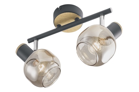 Naeve, NAEVE Deckenlampe 2ER SPOT FUMOSO, Deckenleuchte 1350122 mit Rauchglas, zweiflammig