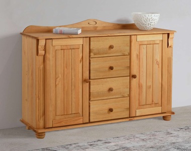 Home affaire Kommode »Sideboard, Anrichte, mit 3 Schubladen, 2 Türen«, aus massiver Kiefer, Breite 130 cm