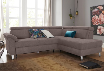 SIT&MORE, sit&more Ecksofa, sit&more Ecksofa, inklusive Kopfteilverstellung, wahlweise mit Bettfunktion und Bettkasten