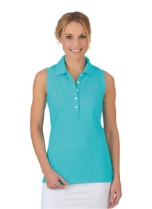 Trigema, Trigema Shirttop »TRIGEMA Ärmelloses Poloshirt mit Kristallsteinen«, Trigema Shirttop »TRIGEMA Ärmelloses Poloshirt mit Kristallsteinen«, (1 tlg.)