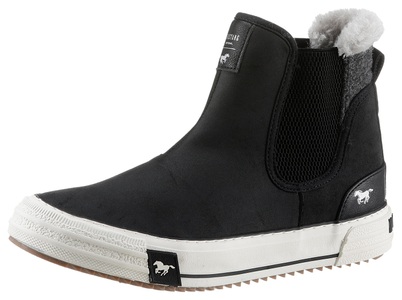 Mustang, Stiefelette Damen Schwarz 39, Mustang Sneaker für Damen aus Softmaterial schwarz