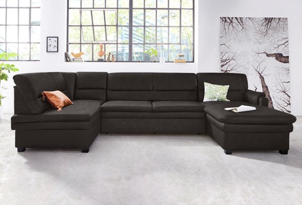 RAUM.ID, RAUM.ID Wohnlandschaft, sit&more Wohnlandschaft »Pisa U-Form«, mit Federkern, wahlweise mit Bettfunktion