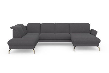 sit&more Wohnlandschaft »Fashion«, wahlweise mit Kopfteilverstellung und Vorziehsitz, motorisch, mit satinierten Nickelfüssen