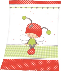 Herding Heimtextil, Herding Microfaserflausch-Decke Luis Käferchen, Baby Best Babydecke »Käferchen«, mit niedlichem Käferchen Motiv, Kuscheldecke