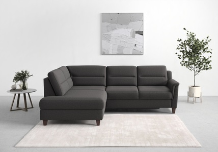 sit&more Ecksofa »Farö«, inklusive Federkern, mit naturfarbenen Füssen, wahlweise mit Bettfunktion und Bettkasten