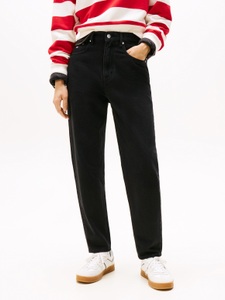 TOMMY JEANS, Tommy Jeans Mom-Jeans "High waist - Mom-Jeans Tapered" mit Logo-Badge, Logostickerei
