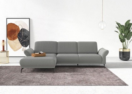 INOSIGN Ecksofa »Coco«, wahlweise mit Sitztiefen, Armteil- und Kopfteilverstellungim Cord, mit Füssen 15 cm hoch