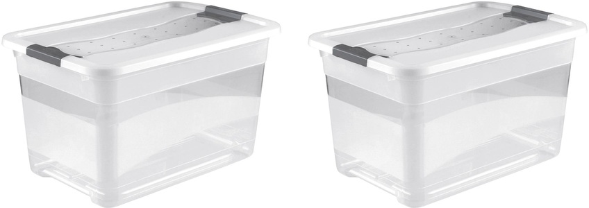 keeeper, keeeper Aufbewahrungsbox »cornelia«, (Set, 2 St.), aus hochwertigem Kunststoff, keeeper Organizer »cornelia«, (Set, 2 St.), Aufbewahrungsbox, 52 L, mit Deckel und Schiebeverschluss, Kunststoff