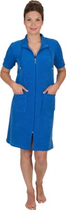 Wewo fashion, Wewo fashion Damenbademantel »033«, (1 St.), Strandkleid, kurz, mit Reissverschluss, Kragen mit Kordel, Kurzarm, Wewo fashion Damenbademantel »033«, (1 St.), Kragen mit Kordel