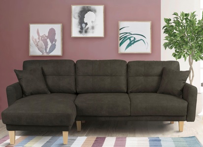 Home affaire Ecksofa »Triplo«, wahlweise mit Bettfunktion und Bettkasten, Zierkissen