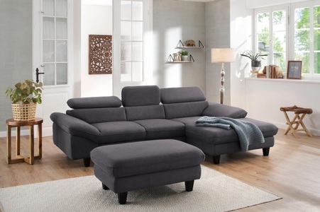 HOME AFFAIRE, Home affaire Ecksofa »Pilot«, wahlweise mit Bettfunktion und Bettkasten, Home affaire Ecksofa »Pilot L-Form« mit Kopfteilverstellung, wahlweise mit Bettfunktion & Bettkasten