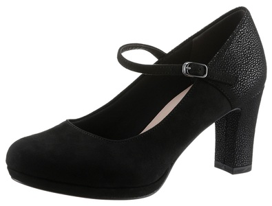 TAMARIS, Tamaris Spangenpumps, mit Metallic-Applikation an der Ferse und Absatz, 