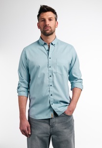 Eterna, ETERNA LANGARM HEMD REGULAR FIT UPCYCLING SHIRT OXFORD TAUBENBLAU, 
