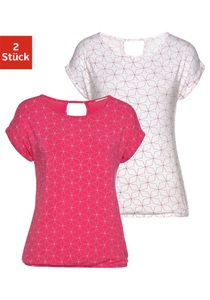 Lascana, LASCANA T-Shirt, LASCANA T-Shirt, mit kleinem Cut-Out im Nacken