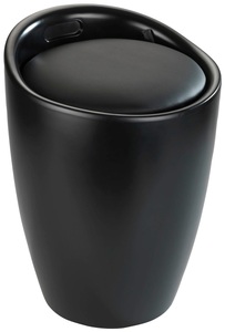 Wenko, Wenko - Hocker Candy Black matt, Badhocker, mit abnehmbarem Wäschesack, WENKO Badhocker »Candy«, (1 St.), mit abnehmbarem Wäschesack