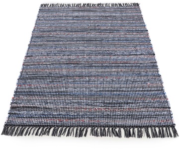 carpetfine, carpetfine Teppich »Kelim Chindi«, rechteckig, 6 mm Höhe, Flachgewebe Wendeteppich mit Fransen, Wohnzimmer, carpetfine Teppich »Kelim Chindi, Wendeteppich«, rechteckig, 6 mm Höhe, handgewebt, Fleckerlteppich mit Fransen, auch vielen in Läufergrössen