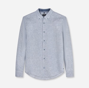 OLYMP Langarmhemd Casual, Button-down-Kragen, regular fit, Leinen