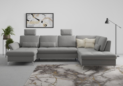 INOSIGN, INOSIGN Wohnlandschaft »Palm Beach«, Federkern, mit Sitztiefenverstellung, wahlweise mit Bettfunktion, Bettkasten und Armteilverstellung, INOSIGN Wohnlandschaft »Palm Beach U-Form«, Federkern, mit Sitztiefenverstellung, wahlweise mit Bettfunktion