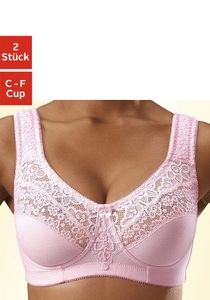 PETITE FLEUR, PETITE FLEUR Entlastungs-BH, petite fleur Entlastungs-BH, ohne Bügel, mit eleganter Spitze, Basic Dessous