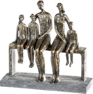 Casablanca by Gilde Dekofigur »Skulptur We are family, bronzefarben/grau«, Dekoobjekt, Höhe 26, Familie, mit Spruchanhänger, Wohnzimmer