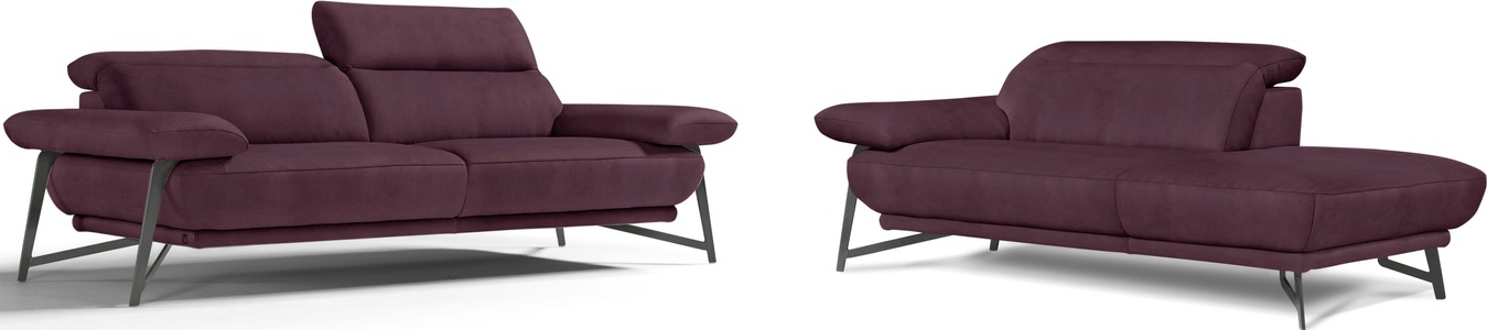 Egoitaliano, Egoitaliano Polstergarnitur »Anais«, Set: bestehend aus Sofa und Ottomane, inkl. Kopfteilverstellung, Egoitaliano Polstergarnitur »Anais, Design mit hohem Sitzkomfort für mehr Bequemlichkeit«, Set: bestehend aus Sofa und Ottomane, inkl. Kopfteilverstellung