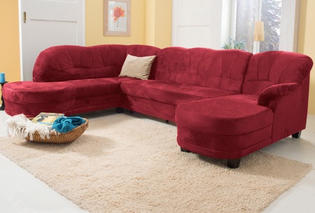 HOME AFFAIRE, Home affaire Wohnlandschaft »Camelita«, wahlweise mit Bettfunktion, Home affaire Wohnlandschaft »Camelita, viel Platz, bequem und zeitlos, Breite 289cm, U-Form« wahlweise mit Bettfunktion