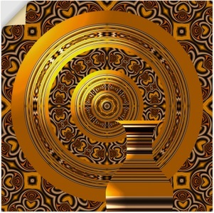 Artland, Artland Wandbild »Goldgelber Teller mit Karaffe«, Muster, (1 St.), in vielen Grössen & Produktarten - Alubild / Outdoorbild für den Aussenbereich, Leinwandbild, Poster, Wandaufkleber / Wandtattoo auch für Badezimmer geeignet, Artland Leinwandbild »Goldgelber Teller mit Karaffe«, Muster, (1 St.), auf Keilrahmen gespannt