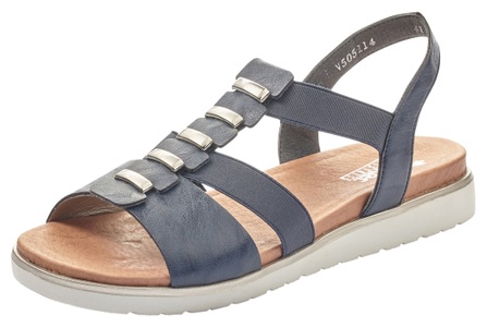 Rieker, Rieker Riemchensandale, Rieker Riemchensandale, Sommerschuh, Sandalette, Blockabsatz, mit Stretchriemchen