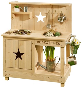 MUDDY BUDDY®, MUDDY BUDDY® Spielküche »Matschküche Star«, BxLxH: 40x80x90 cm, MUDDY BUDDY® Outdoor-Spielküche »Adventurer Star«, Matschküche, natur; FSC® - schützt Wald - weltweit
