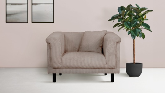 INOSIGN Sessel »AGNIA B/T/H: 100/85/71 cm«, incl. Zierkissen, auch in Cord und Bouclé
