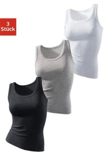 H.I.S, H.I.S Tanktop, H.I.S Tanktop »ohne Seitennähte« 3er-Pack, aus weicher Rippqualität aus Baumwolle