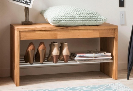 HOME AFFAIRE, Home affaire Schuhbank »Dura«, aus schönem massiven Wildeichenholz, Breite 82 cm, Home affaire Schuhbank »Dura«, aus massiven Wildeichenholz oder Buche, Breite 82 cm