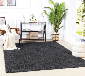 Surya, Surya Hochflor-Teppich »UNI CHIC 2302«, rechteckig, Surya Hochflor-Teppich »BORACAY«, rechteckig, 37 mm Höhe, Flauschig, Langflor, Weich, Wohnzimmer Flurteppich, Grau