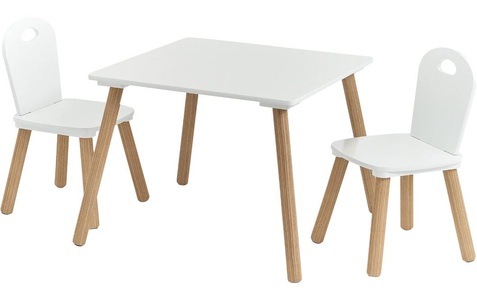 Zeller, Zeller - Kinder-Sitzgarnitur Scandi, 3-teilig, Zeller Present Kindersitzgruppe »für Kinder 3-teilig Nature; Weiss«, (3 tlg.)