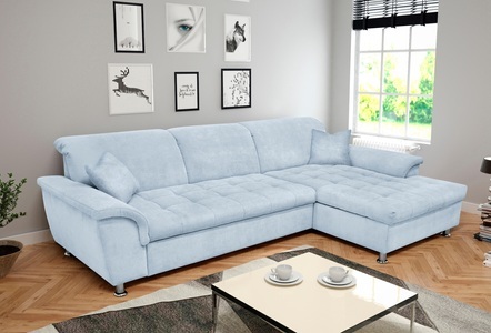 DOMO collection, DOMO collection Ecksofa, DOMO collection Ecksofa »Franzi Steppung im Sitzbereich B7T/H: 278/162/80 cm, L-Form« wahlweise mit Bettfunktion, Bettkasten und Kopfteilverstellung