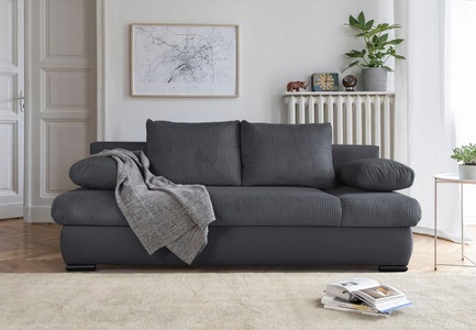 COLLECTION AB, COLLECTION AB Schlafsofa »30 Jahre Jubiläums-Modell Chicago«, mit Bettfunktion und Bettkasten, im Cord-Samt Mix, COLLECTION AB Schlafsofa »Chicago, B: 200 cm, Liegefl. 146x200 cm« mit Bettfunktion, Bettkasten & 2 Armlehnenkissen, Federkern
