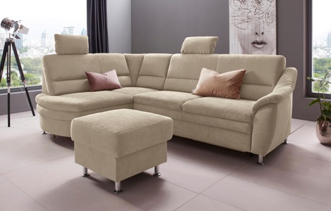 Places of Style Ecksofa »Cardoso«, Federkern, wahlweise mit Bett, Schubkasten