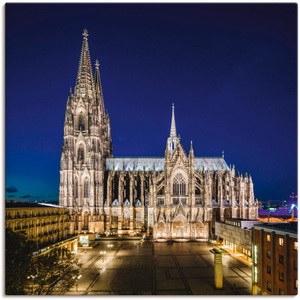 Artland, Artland Wandbild »Kölner Dom am Abend«, Artland Alu-Dibond-Druck »Kölner Dom am Abend«, Gebäude, (1 St.), für Innen- und Aussenbereich geeignet, Outdoorbild