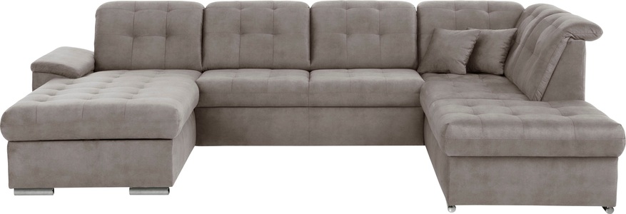 exxpo - sofa fashion, exxpo - sofa fashion Wohnlandschaft, (4 St.), 6x Kopfteilverstellung, Wahlweise mit Bettfunktion und Bettkasten, exxpo - sofa fashion Wohnlandschaft »Durango, aufwendige Sitz- und Rückenverarbeitung, bequem, U-Form« inkl. Kopfteilverstellung, wahlweise mit Bettfunktion und Bettkasten