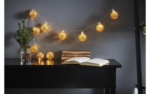 Star Trading, Star Trading - LED-Leuchtgirlande Glitter - Gold, Parforce Traditional Hunting LED-Lichterkette »Glitter, 44986 m, 10 LEDs, Gold«, 10 St.-flammig