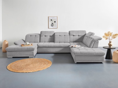 COTTA Wohnlandschaft »Holiday U-Form«, Sitztiefenverstellung, wahlweise mit Bettfunktion inkl. Bettkasten