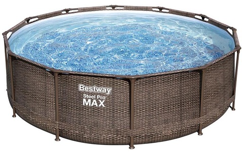BEST WAY, BEST WAY Pool RATTAN FRAME 366 cm, Bestway Pool Set Rattan-Optik 366 x 100 cm