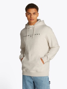 TOMMY JEANS, Tommy Jeans Hoodie »TJM REG LINEAR LOGO HOODIE EXT«, mit Logo-Stickerei, Tommy Jeans Kapuzensweatshirt | Oat Marl Heather | Herren | L