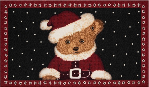 Hanse Home, Fussmatte, »Teddybear«, HANSE Home, rechteckig, Höhe 7 mm, gedruckt, HANSE Home Fussmatte »Teddybear, Türmatte«, rechteckig, 7 mm Höhe, Tier Motiv, Robust, Rutschfest, Weihnachten, Bär, Waschbar