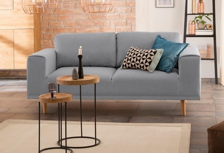 HOME AFFAIRE, Home affaire 2-Sitzer »Lasse«, im scandinavischem Stil mit Holzfüssen, Home affaire 2-Sitzer »Lasse«, im scandinavischem Stil mit Holzfüssen