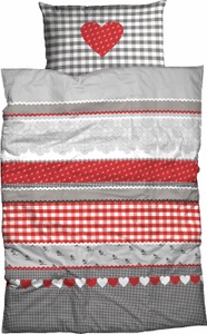 undefined, Casatex Renforcé Bettwäsche Herz-Karo, CASATEX Bettwäsche »Herz-Karo«, niedlichem Herz-Karo Design